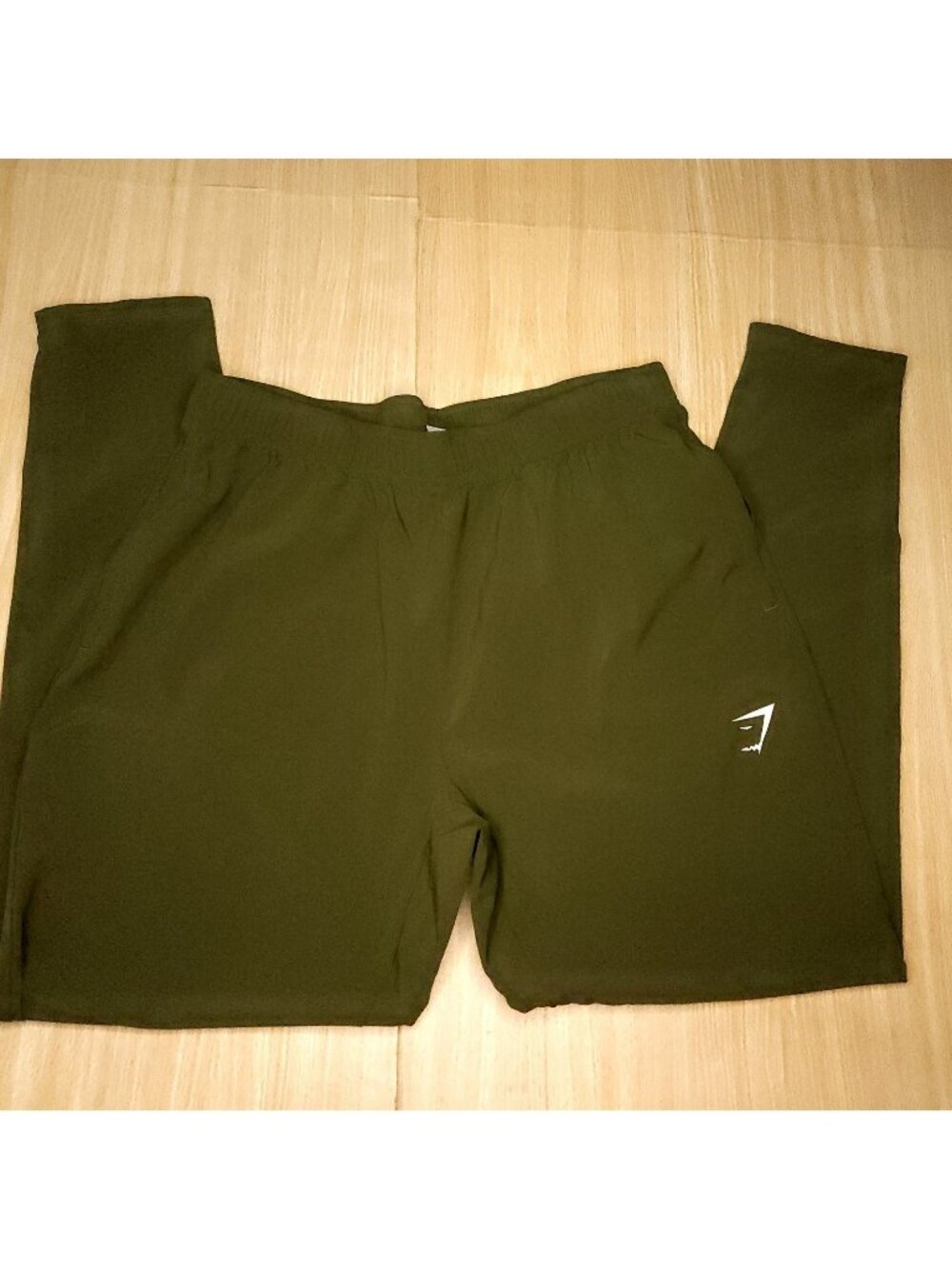 Gymshark men's green elastic waist pull on joggers large.